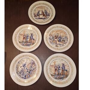 D'Arceau Limoges Lafayette Legacy Collection Revolutionary War Plates Set of 5‎